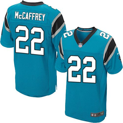 Nike Panthers #22 Christian McCaffrey Blue Alternate Men's Stitched NFL Elite Jersey